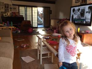 This was before we got the tree...But you get the idea of what a three-year-old can do