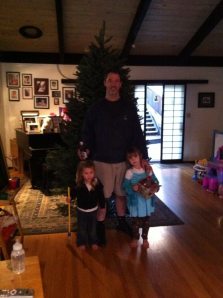 Day 1: No ornaments, but Daddy's got a beer in hand. Of course he does.