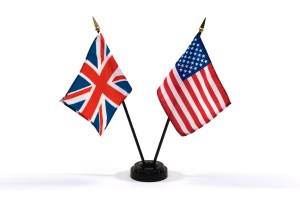 United Kingdom and USA miniature flags
