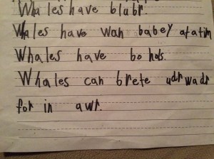 The latest in writing wonders from my daughter